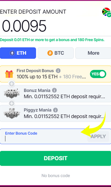 How to put bonus code into BitStarz