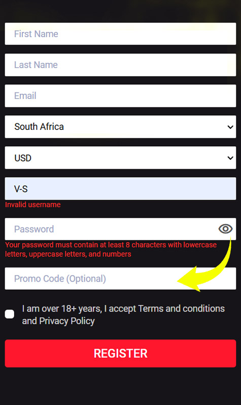 How to put bonus code into MyStake
