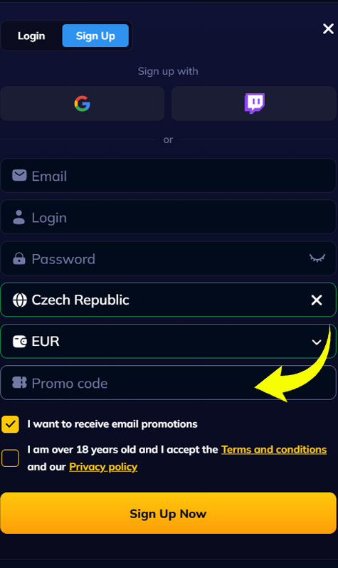 How to put bonus code into RioAce