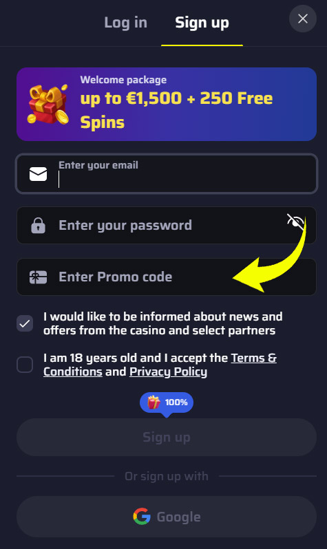 How to put bonus code into Bdmbet