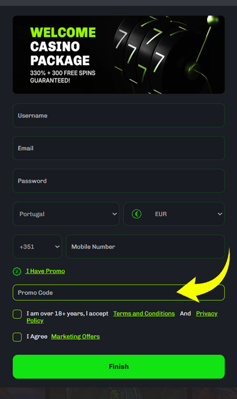 How to put bonus code into Velobet